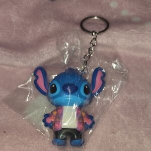 Blue Stitch Keychain with Pink Floral Jacket